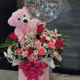 caja globo pink