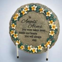 In Angels Arms Stone with Yellow Flowers