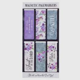 Pack of floral magnetic bookmarks with Bible verses