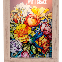 "Bloom with Grace" Light up Scenic Plaque