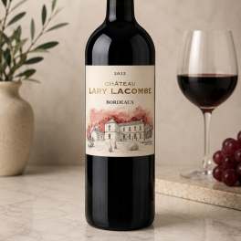 Bottle of red wine beside a filled wine glass