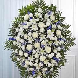 Blue and White Standing Spray