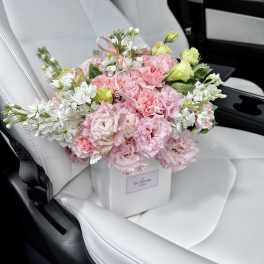 Sweet Pastel Carnations Vase