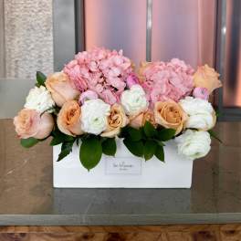 Peach & Blush Elegance Rectangular Arrangement