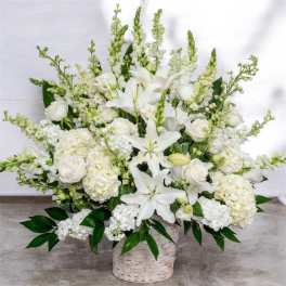 Deluxe Funeral Basket Flowers