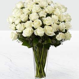 36 Roses White arranged in a vase