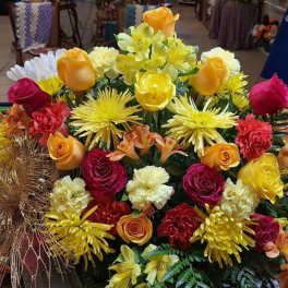 Bountiful Blossoms Casket Spray