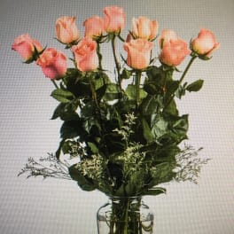 Dozen Long Stemmed Pink Roses by BloomNation™