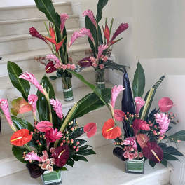 Tropical Flower Arrangements for an Event