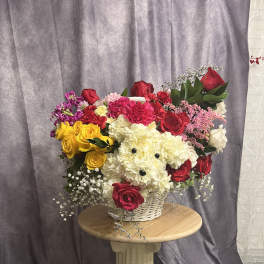 Everyday is a gift puppy love basket