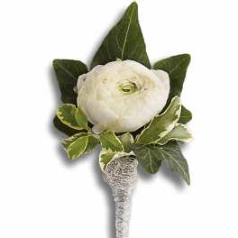 Blissful White Boutonniere