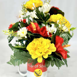 Get Well "Cup of Soup" Silk Arrangement