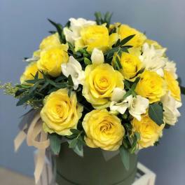 arreglo floral en caja