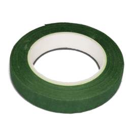 Roll of green floral tape on a white background