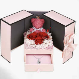 Forever Rose Teddy Bear gift set