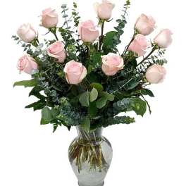 Long Stem Baby Pink Roses