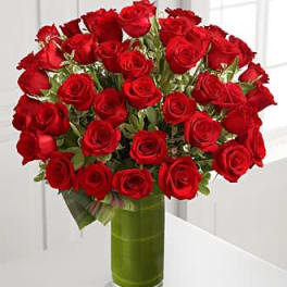 Fate Luxury Rose Bouquet - 48 Stems of 24-inch Premium Long-Stemmed Roses - VASE INCLUDED