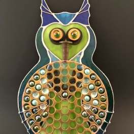 #A130 - Blue & Green Brass Bellied Owl