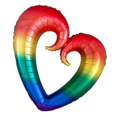 Rainbow Open Heart Balloon – Vibrant Decoration for Love & Celebration