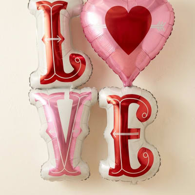 46" Holographic LOVE Heart & Arrows Foil Balloon