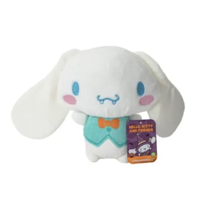 White Cinnamoroll plush toy with a tag