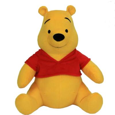 Yellow Winnie the Pooh plush toy wearing a red shirt