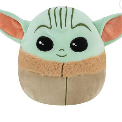 Plush Baby Yoda character with large ears and black eyes