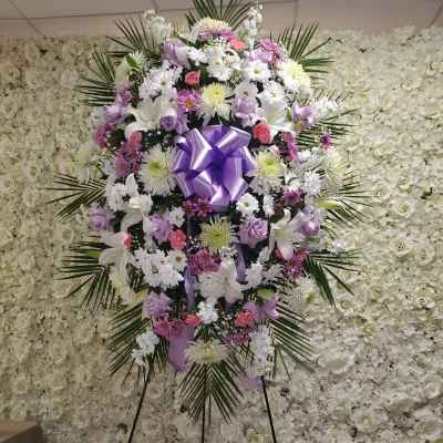Lavender, pink and white standing spray