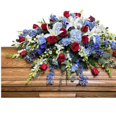 patriotic half casket cover