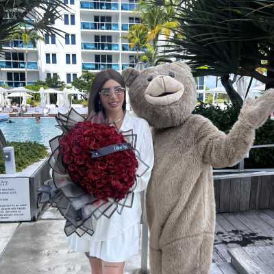 Entrega con oso real