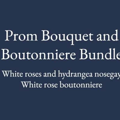 White Prom Bouquet and Boutonniere Bundle