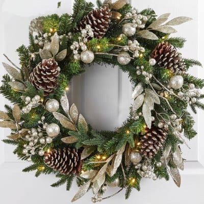 QWinter Splendor Metallic Wreath-24"