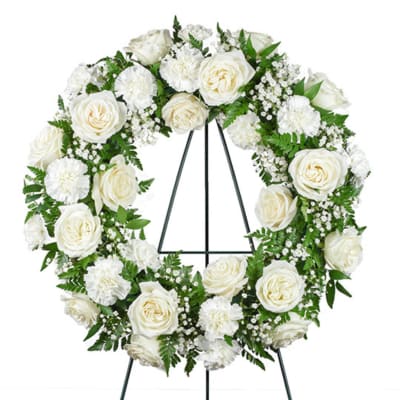 Tranquil Remembrance Standing Wreath by Birch & Blossom