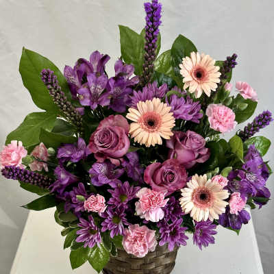 Gerbera Rose Sympathy Basket