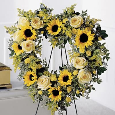 Sunflower Heart Wreath