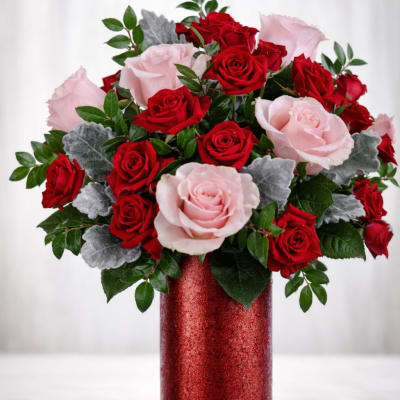 Blush & scarlet elegance