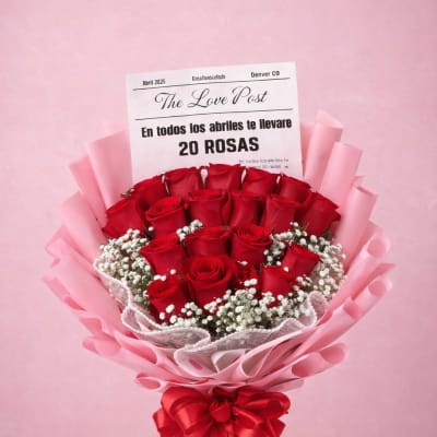 20 Rosas Rojas de Abril