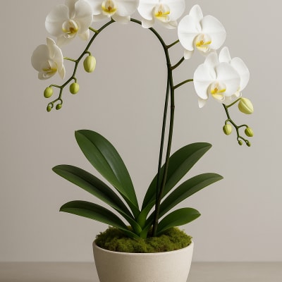 Single Orchid - 1-Stem Orchid Plant in Planter