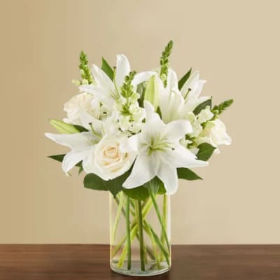Classic All White Arrangement for Sympathy