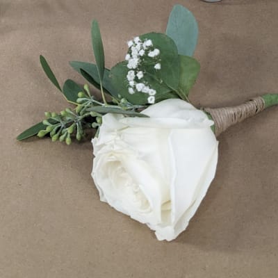 White Rose Boutonnière