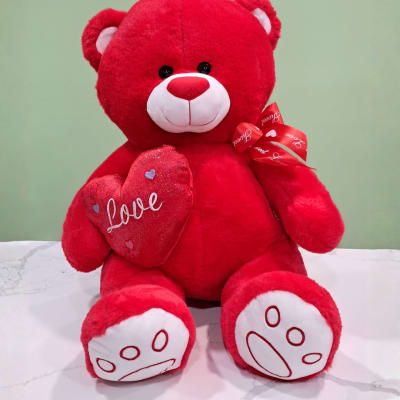 Large Love Bow Bear- Red