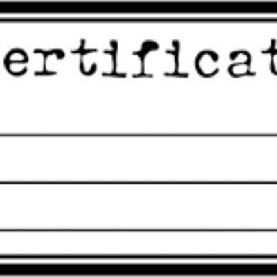 Gift certificate form with blank lines for To, From, and For
