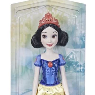 Disney Princess doll in blue and yellow dress inside packaging