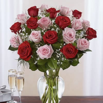 Ultimate Elegance Pink & Red Roses