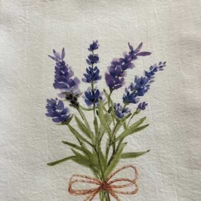 Bouquet of purple lavender tied with a ribbon