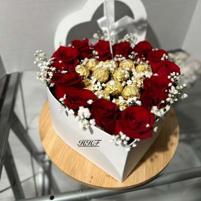 Chocolate-Centered Rose Heart