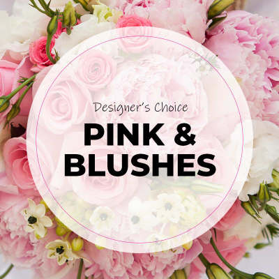 Pink and white bouquet with roses and peonies