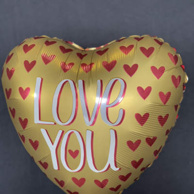 Love You Gold Heart Balloon – Elegant Decoration for Romantic Occasions