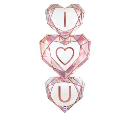 I Love You Balloon Stacked Hearts – 38-Inch Romantic Decoration