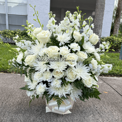 White Elegance Sympathy Arrangement